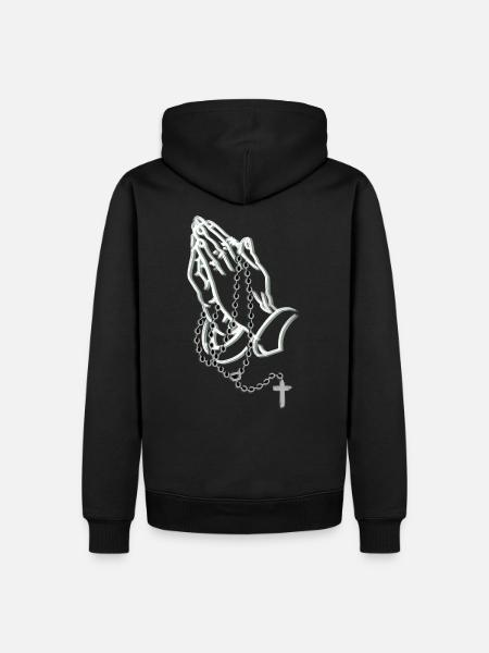 praying hands know - Men’s Premium Organic Hoodie - black