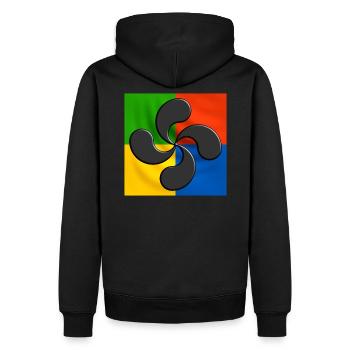 lauburu croix basque - Sweat à capuche Premium bio Homme - noir - Dos - Nico (187cm)