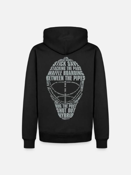 Hockey-Tormann-Maske (Lichtfarbe-Design) - Männer Premium Bio Hoodie - Schwarz