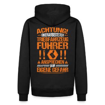 Triebfahrzeugführer/Lokführer/Eisenbahner/Geschenk - Männer Premium Bio Hoodie - Schwarz - Hinten - Nico (187cm)