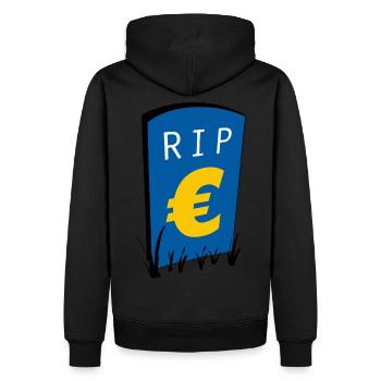 RIP Euro - Männer Premium Bio Hoodie - Schwarz - Hinten - Nico (187cm)