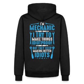 Mechanic Mechanic Mechanic Screwdriver - Men’s Premium Organic Hoodie - black - Back - Nico (187cm)