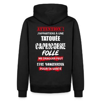 t shirt j appartiens a une femme - Sweat à capuche Premium bio Homme - noir - Dos - Nico (187cm)