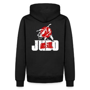 Judo - Sweat à capuche Premium bio Homme - noir - Dos - Nico (187cm)
