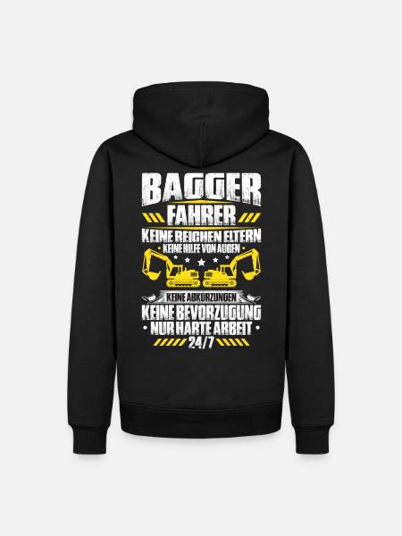 Baggerfahrer Baggerführer Baugeräteführer Bagger - Männer Premium Bio Hoodie - Schwarz