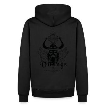 VIKING LEGACY - VIKING WOLVES - Men’s Premium Organic Hoodie - black - Back - Nico (187cm)