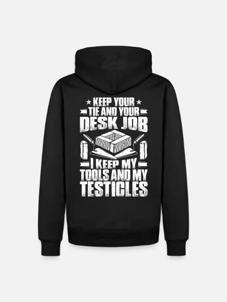 Bricklayer construction worker building site masonry bricklayer - Men’s Premium Organic Hoodie - black