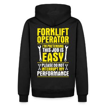 Staplerfahrer Gabelstaplerfahrer Forklift Operator - Männer Premium Bio Hoodie - Schwarz - Hinten - Nico (187cm)