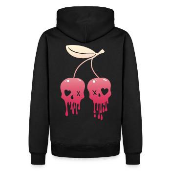 Cerises Kawaii crâne pastel Goth - Sweat à capuche Premium bio Homme - noir - Dos - Nico (187cm)
