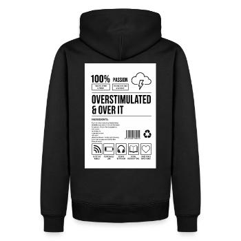 par-dessus - Sweat à capuche Premium bio Homme - noir - Dos - Nico (187cm)