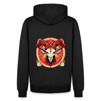 Baphomet - Lucifer - Diable - Satan - 666 - Sweat à capuche Premium bio Homme - noir - Dos - Nico (187cm)