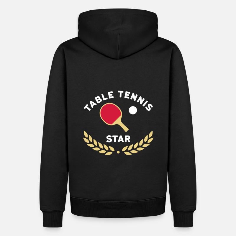 Table tennis star (Lorbeerkranz) - Männer Premium Bio Hoodie - Schwarz
