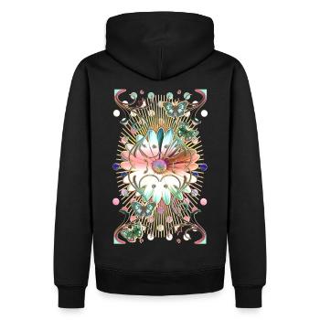 Schmetterlinge Blume Ornamente - Männer Premium Bio Hoodie - Schwarz - Hinten - Nico (187cm)