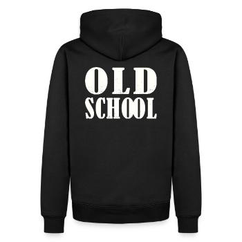 Old School Musik Liebhaber 80er 90er Hip Hop Rap - Männer Premium Bio Hoodie - Schwarz - Hinten - Nico (187cm)