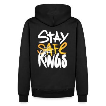 Stay Safe Kings ! Only One Place - Sweat à capuche Premium bio Homme - noir - Dos - Nico (187cm)