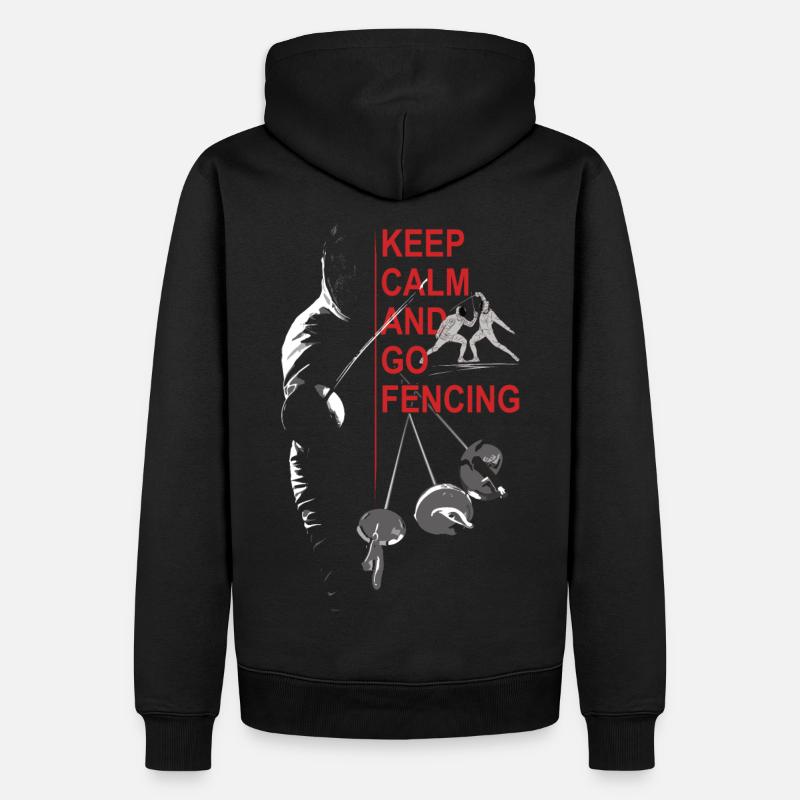 Fechten, Geschenk, Training, Keep Calm - Männer Premium Bio Hoodie - Schwarz
