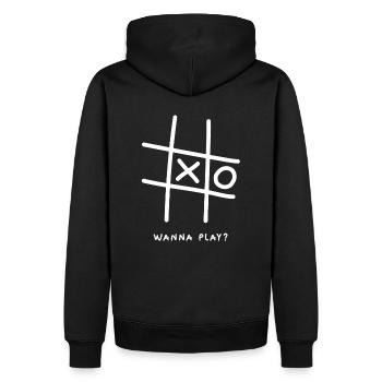Tic Tac Toe - Men’s Premium Organic Hoodie - black - Back - Nico (187cm)