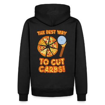 The best way to cut carbs - Men’s Premium Organic Hoodie - black - Back - Nico (187cm)