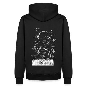 Oies sauvages Oie sauvage Troupeau d’oiseaux d’oie sauvage - Sweat à capuche Premium bio Homme - noir - Dos - Nico (187cm)