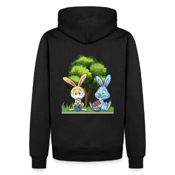Pâques Pâques Pâques - Sweat à capuche Premium bio Homme - noir - Dos - Nico (187cm)