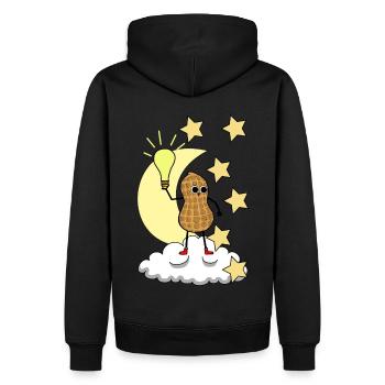 Good Night Peanut Starry Sky Moon Cloud - Men’s Premium Organic Hoodie - black - Back - Nico (187cm)