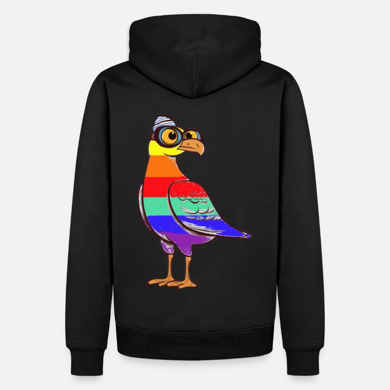 LGBT Regenbogen Möwe Möwen maritim - Männer Premium Bio Hoodie - Schwarz