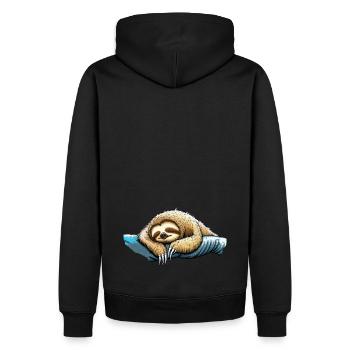 Official sleeping sloth sleeping shirt - Men’s Premium Organic Hoodie - black - Back - Nico (187cm)