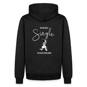 Ich bin nicht Single. Ich habe einen Hund. Sprüche - Männer Premium Bio Hoodie - Schwarz - Hinten - Nico (187cm)