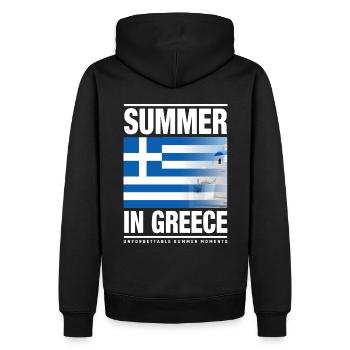 Summer in Greece - Männer Premium Bio Hoodie - Schwarz - Hinten - Nico (187cm)