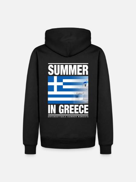 Summer in Greece - Männer Premium Bio Hoodie - Schwarz