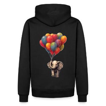 Eléphant avec ballon - Sweat à capuche Premium bio Homme - noir - Dos - Nico (187cm)