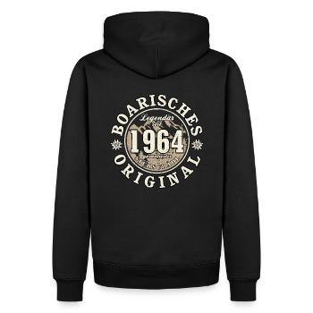 60. Geburtstag 2024 Boarisches Original Geschenk - Männer Premium Bio Hoodie - Schwarz - Hinten - Nico (187cm)