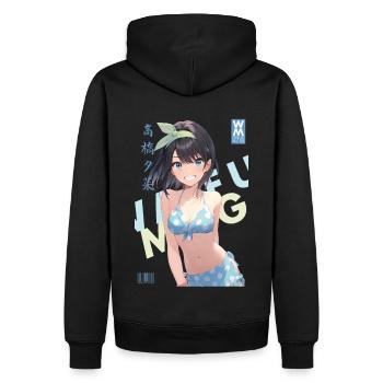 Waifu Mag n° 02 - Yuna Takahashi - Sweat à capuche Premium bio Homme - noir - Dos - Nico (187cm)