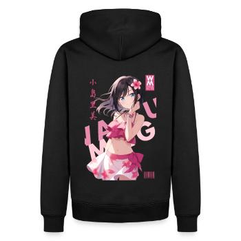 Waifu Mag No. 03 - Satomi Kojima - Men’s Premium Organic Hoodie - black - Back - Nico (187cm)