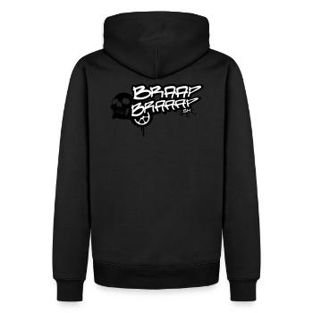 BRAAP BRAAAP MACHINE SKULL - Männer Premium Bio Hoodie - Schwarz - Hinten - Nico (187cm)
