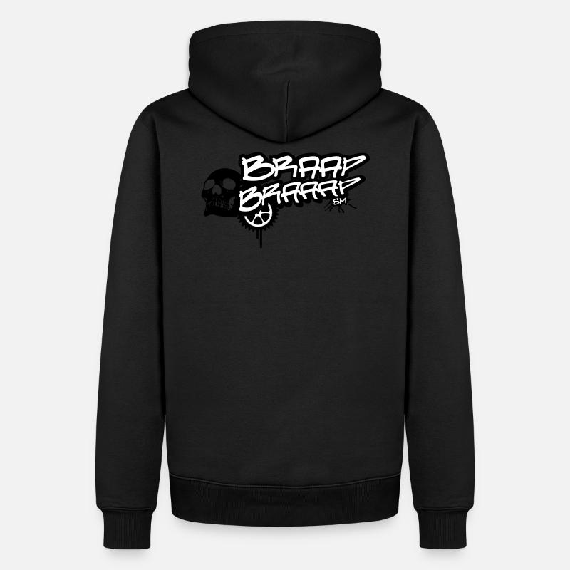 BRAAP BRAAAP MACHINE SKULL - Männer Premium Bio Hoodie - Schwarz