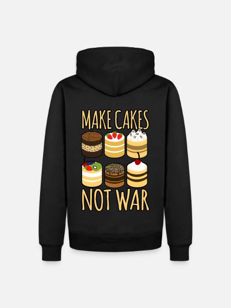 Make Cakes Not War - Men’s Premium Organic Hoodie - black