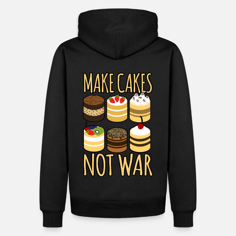 Make Cakes Not War - Männer Premium Bio Hoodie - Schwarz