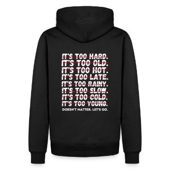 Motivation Training Sport Ausdauer Joggen Fitness - Männer Premium Bio Hoodie - Schwarz - Hinten - Nico (187cm)