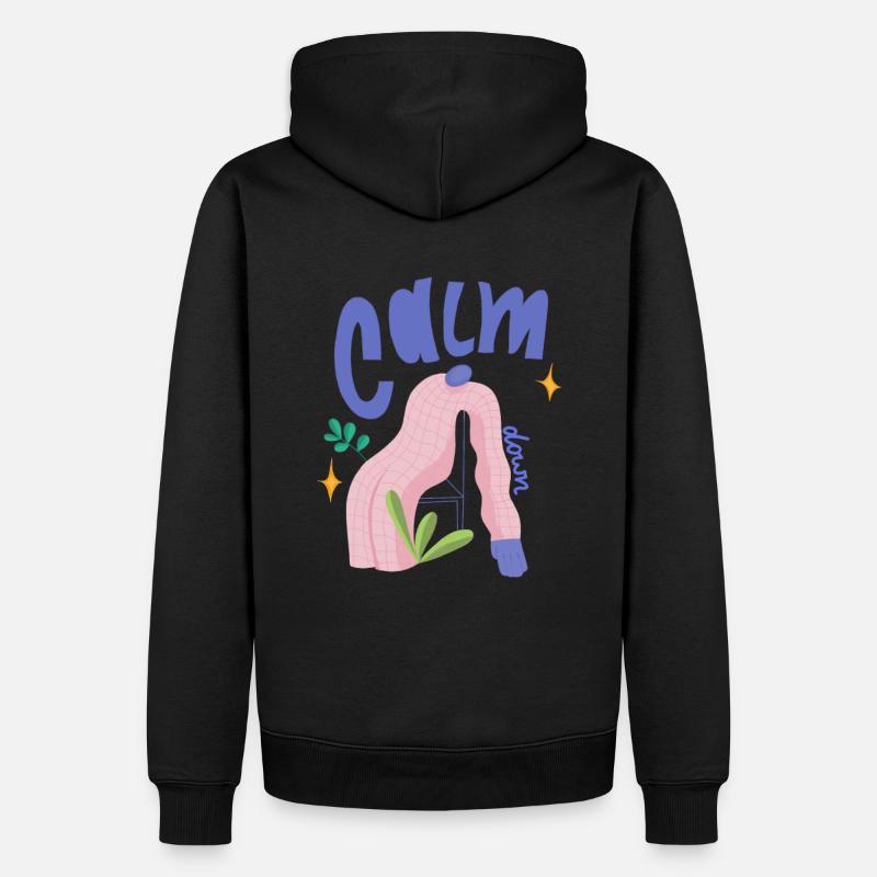 Calm down - Männer Premium Bio Hoodie - Schwarz