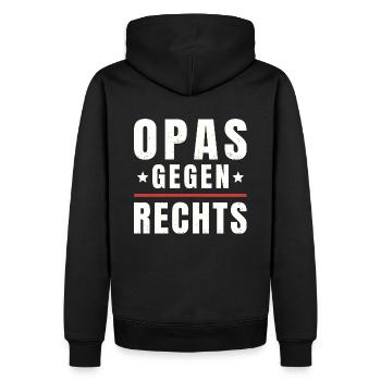 Antifaschismus Antifaschist Opas Gegen Rechts - Männer Premium Bio Hoodie - Schwarz - Hinten - Nico (187cm)