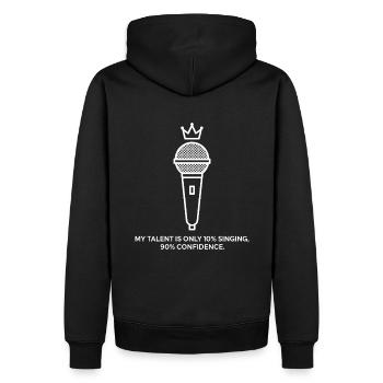 10% Talent, 90% Selbstvertrauen - Männer Premium Bio Hoodie - Schwarz - Hinten - Nico (187cm)