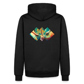 Flowerbeast 08 - von Art Vindeyre - Männer Premium Bio Hoodie - Schwarz - Hinten - Nico (187cm)