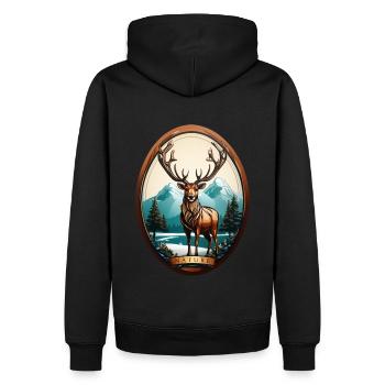 Reindeer - Men’s Premium Organic Hoodie - black - Back - Nico (187cm)