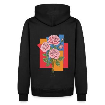Roses - Sweat à capuche Premium bio Homme - noir - Dos - Nico (187cm)