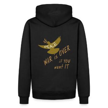 Frieden Taube Ukraine - Männer Premium Bio Hoodie - Schwarz - Hinten - Nico (187cm)