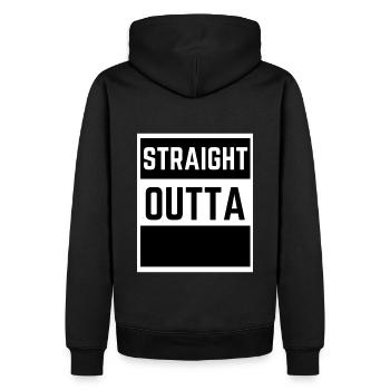 Straight Outta - Lustige sarkastische Zitate - Männer Premium Bio Hoodie - Schwarz - Hinten - Nico (187cm)