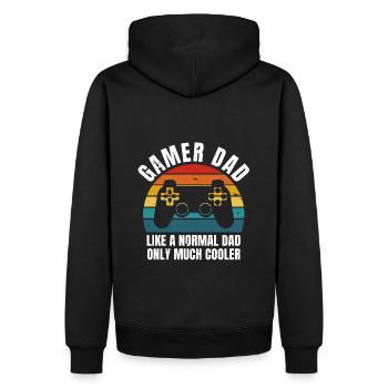 gamer dad - funny gaming quote - Men’s Premium Organic Hoodie - black - Back - Nico (187cm)