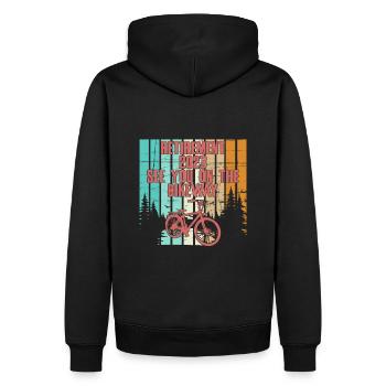 Pension Rente 2023 Rentner Fahrrad Opa Oma Vintage - Männer Premium Bio Hoodie - Schwarz - Hinten - Nico (187cm)