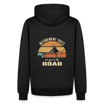 Pensionär Rentner 2023 Wohnmobil Auf Achse - Männer Premium Bio Hoodie - Schwarz - Hinten - Nico (187cm)